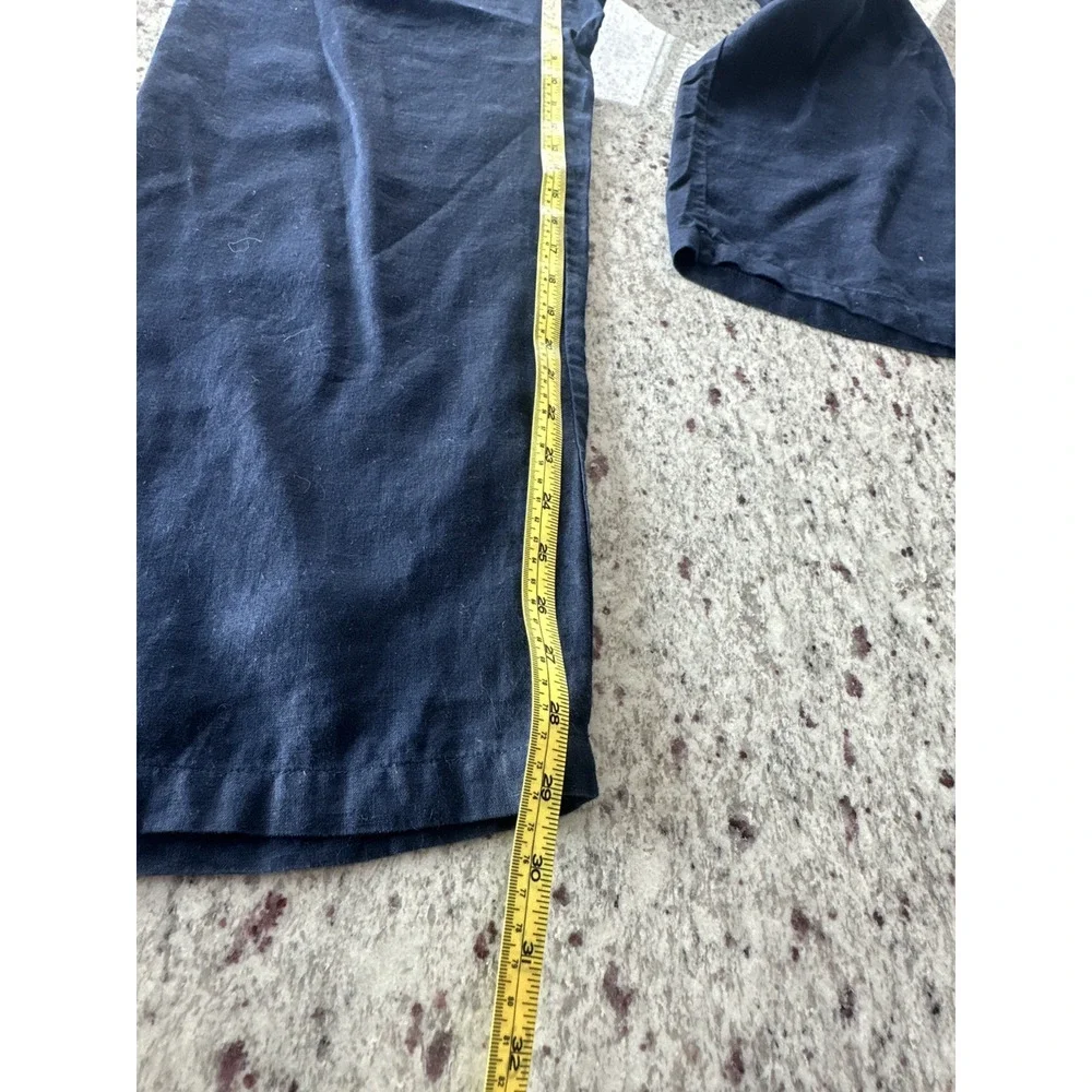 Quince 100% European Linen Deep Navy Relaxed Wide Leg Pants Sz 4